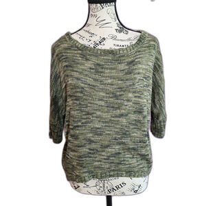 Eyelash couture green streetwear short-sleeved  boho sweater XS